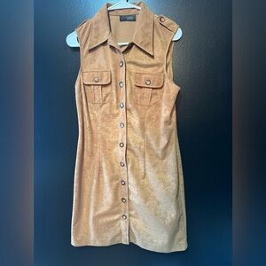 Cute dress, faux suede look.